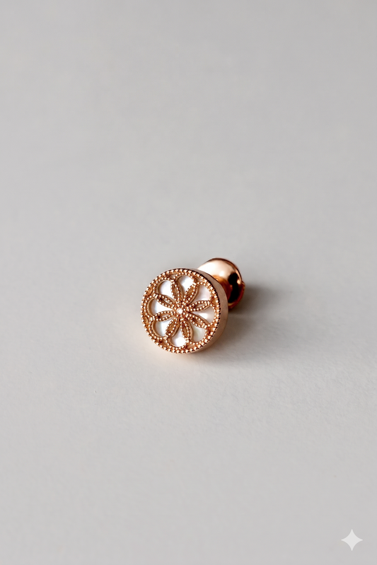 Orecchini Ravenna in Madreperla Bianca e Oro Rosa 18kt